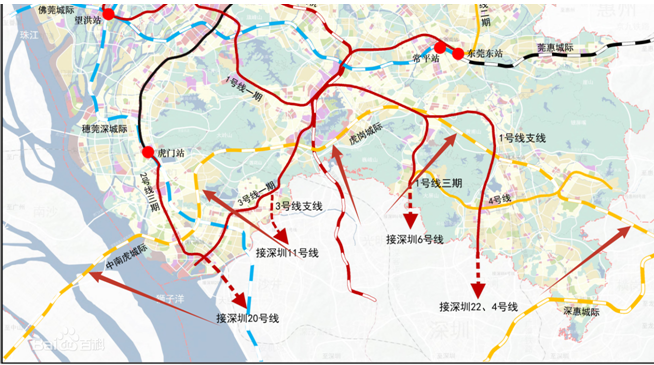 虎门城轨线路图图片