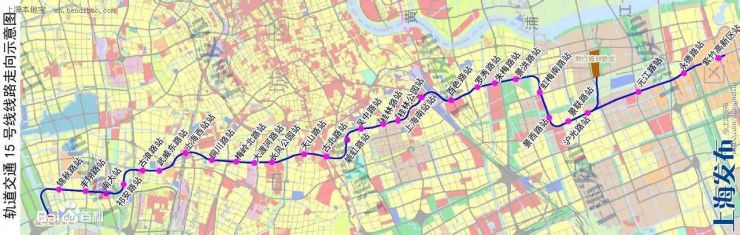 起自城市西北部顧村公園站,共設30個站點,止於城市西南部紫竹高新區站