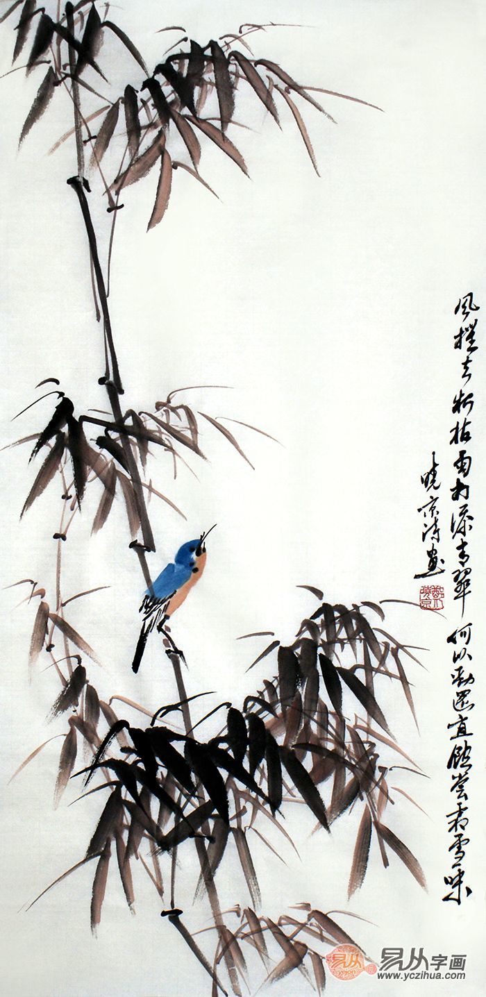 国画竹欣赏当代写意花鸟画家郑晓京的作品欣赏