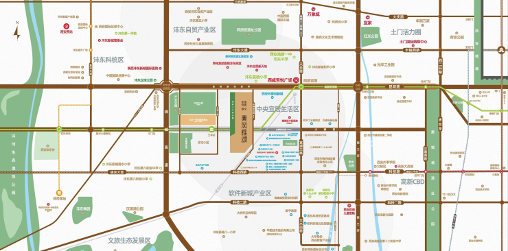 西安中国铁建轨交秦风雅颂周边配套卖点分析区位发展园林绿化(图5)