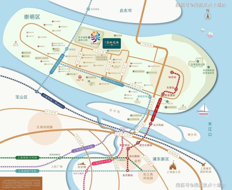 東線通道:g40滬陝高速,軌道交通崇明線(建設中);西線通道(規劃中);s7