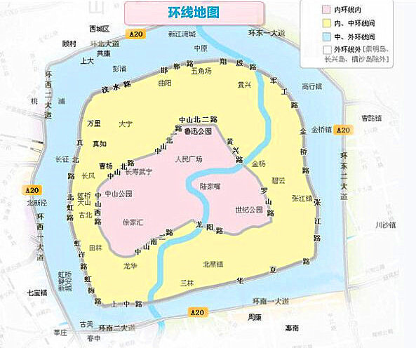 上海高清环线图图片