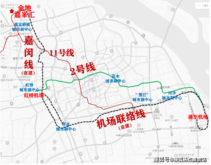 直線距離約200米嘉閔線(在建),金地·嘉峰匯售樓處電話:400-8818-994