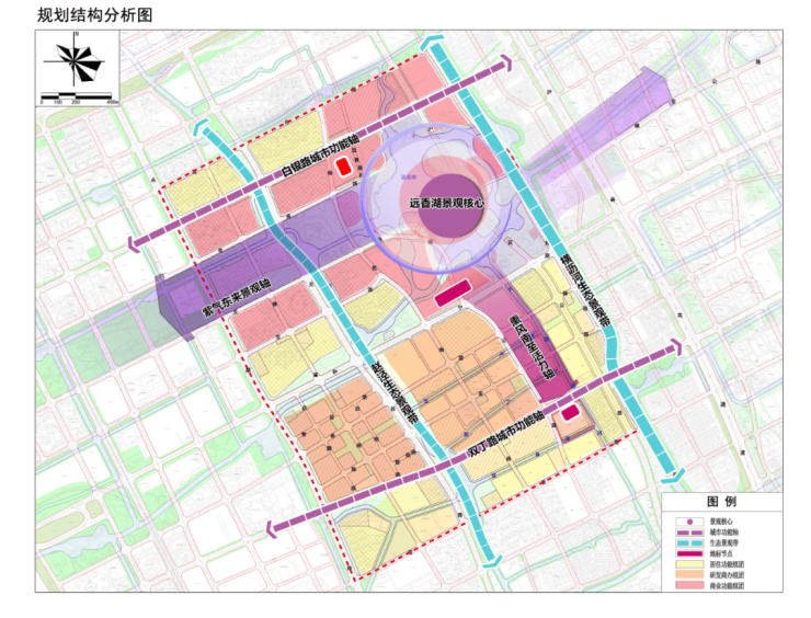 售楼处电话> 嘉定新城2035规划示意图按照"一心""两轴"的发展布局
