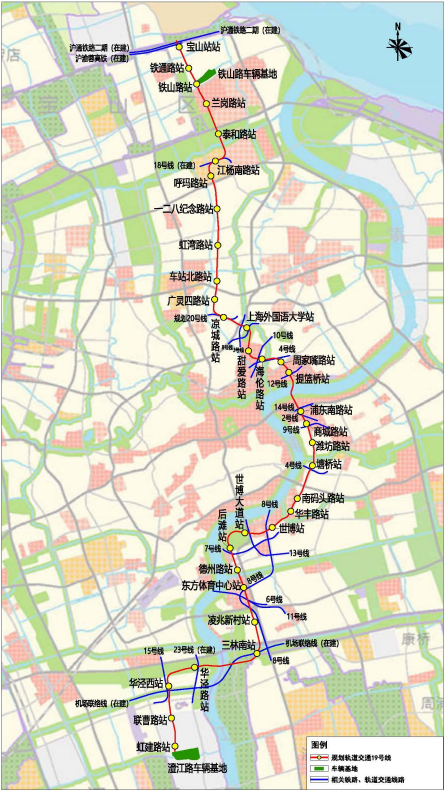 19號線規劃路線圖,圖源上海發佈新四季都會售樓處電話:400-886-1718