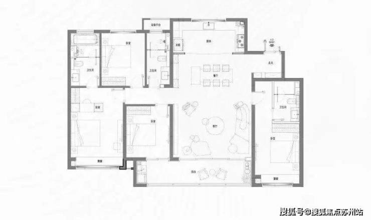 jn江南官方体育app苏州奥体旁新房 苏州华润湖东润云售楼处电话(园区)-户型图(图7)