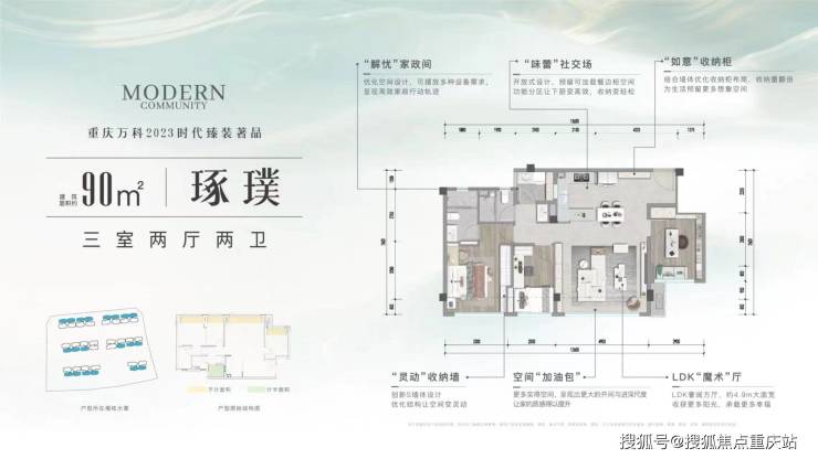 重庆万科璞园三期售楼处官方电线日最新公告在售户型面积公示本月限时优惠申领(图2)