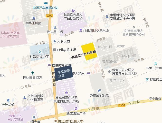 蚌埠市區掛牌出讓,該地塊用地性質為居住用地,位於龍子湖區古杏路南側