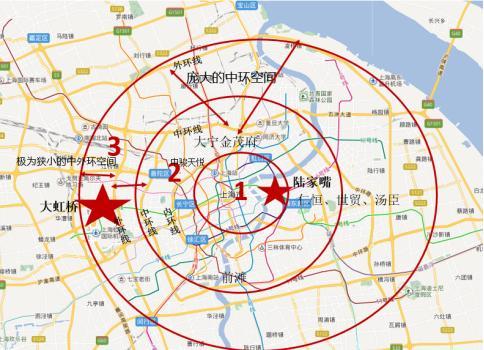 上海内,中,外环三条线走势在规划之初受太多因素影响,极不规矩