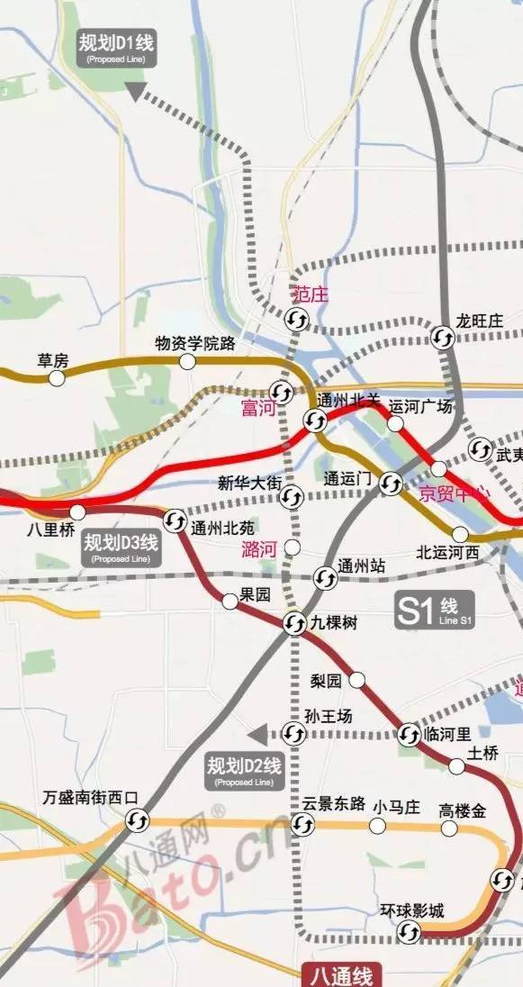 北京地铁s6号线规划图图片