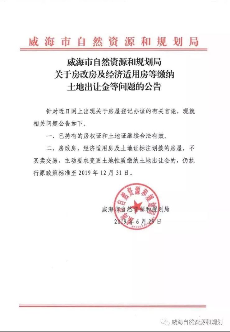 市自然资源和规划局关于房改房及经济适用房等缴纳土地出让金等问题的