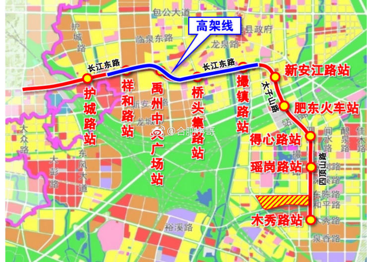 (原規劃東延站點) 線路長14.18km,其中地下線7.8km,高架線6.38km.