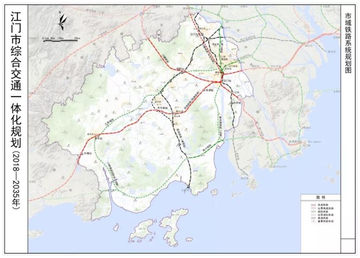 (3)普通铁路新建广佛江珠城际,珠斗城际,江恩城际,预留珠斗城际西延线