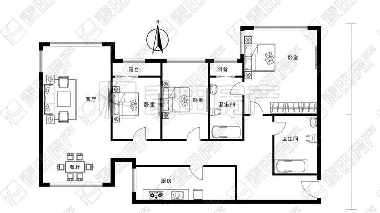 华贸公寓 高层南北三居室 无遮挡 次新房 全景落地窗 大望路