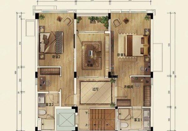 天颐华府的户型南北通透朝向好位置的好房子