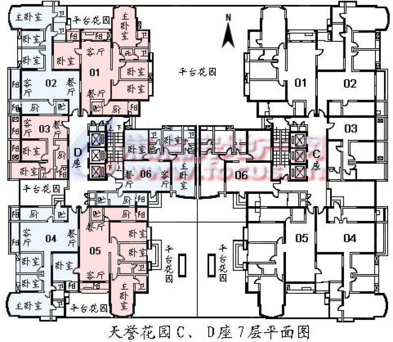 天誉花园c,d座7层平面图_天誉花园户型图-广州搜狐焦点网