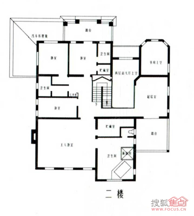 乔爱庄园西班牙式别墅二层5室3厅4卫1厨 558.78㎡