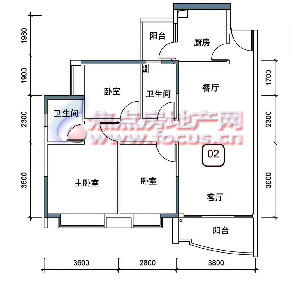 翠城花园槟得时光5栋02单元平面