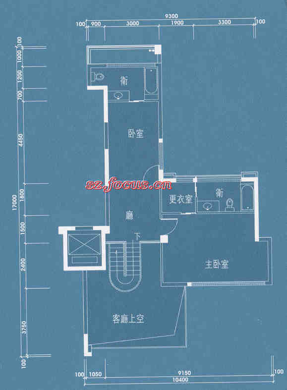 d1-02d2-02复式二层平面户型图(11-12层)户型