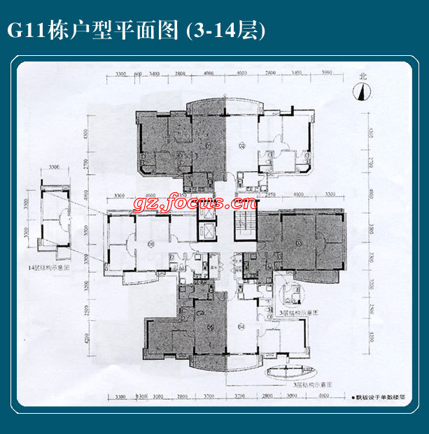 富力现代广场g11栋户型平面图3-14层_富力现代广场户型图-广州搜狐